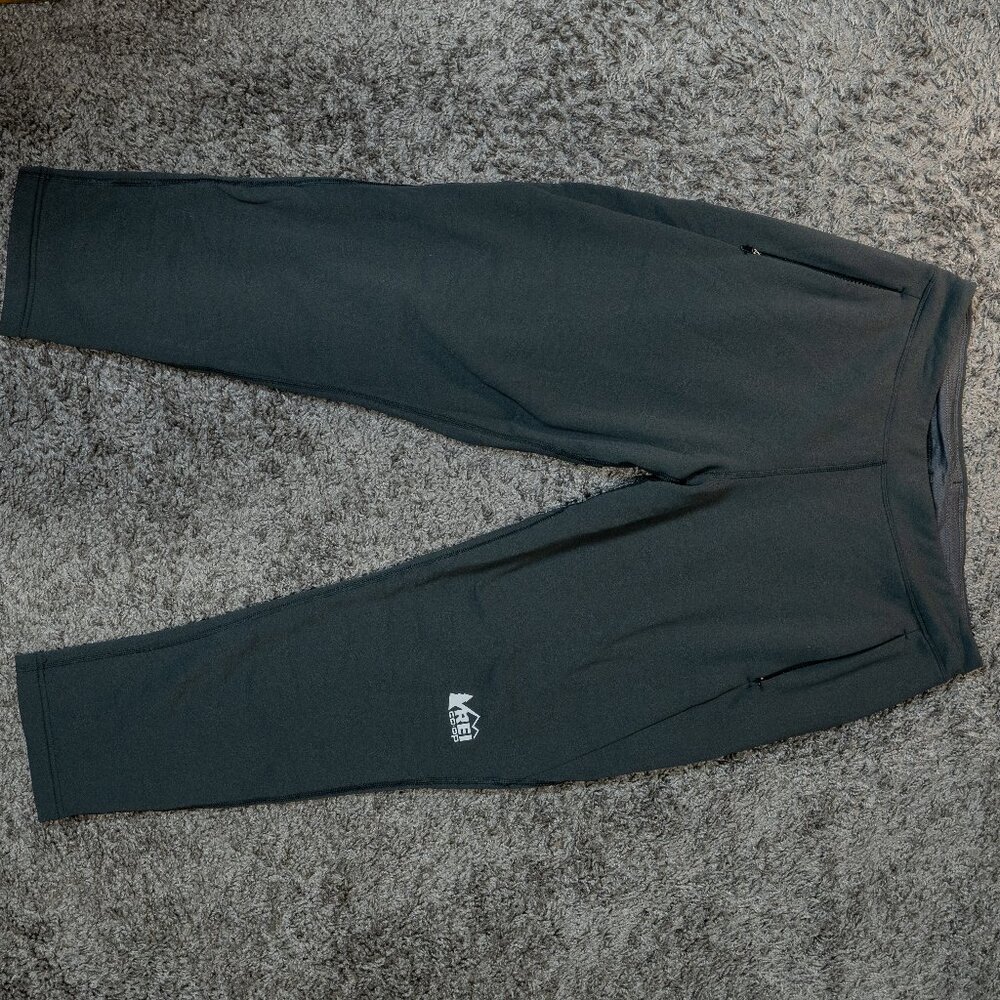 REI Co-op Flash Hyperstretch Fleece Pants Women’s Large Petite L/P Pirate Black